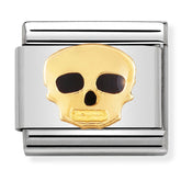 Nomination Composable Classic Link 030216/08 Skull in 18K Gold & Enamel